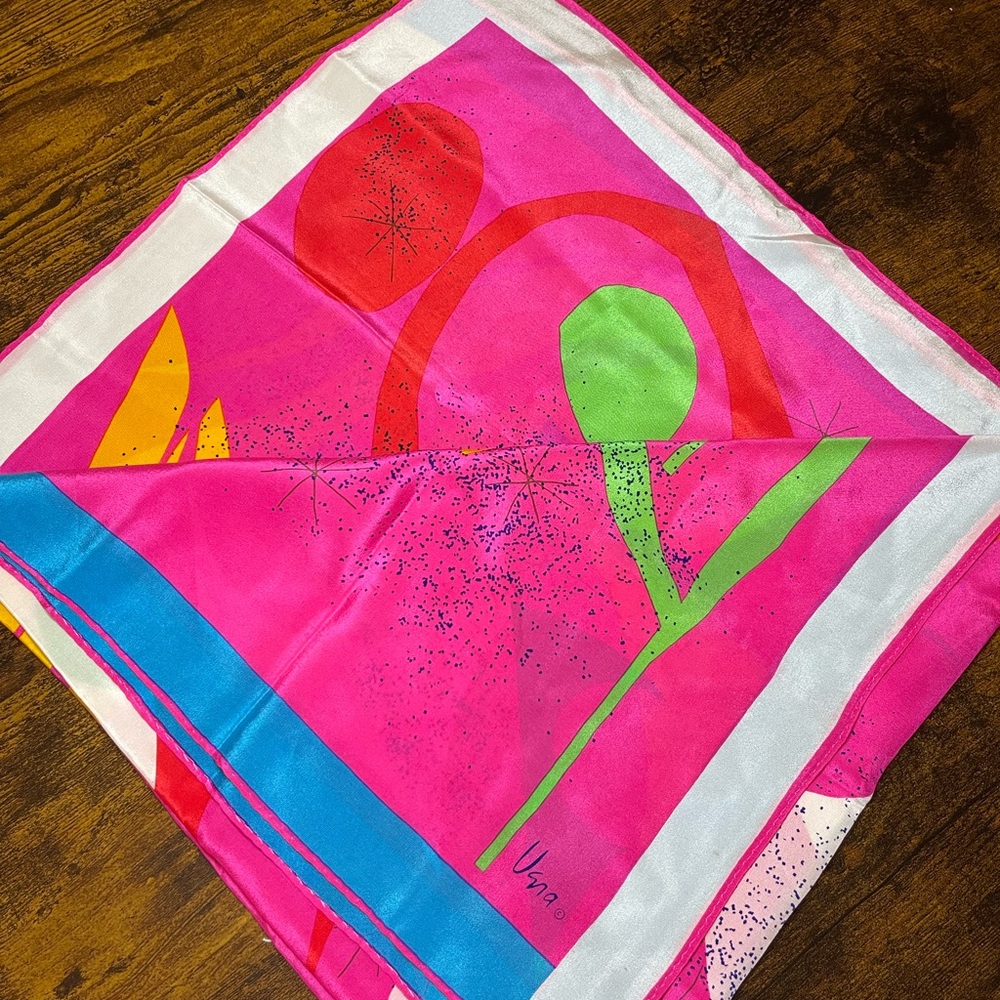 VTG Colorful Vera Abstract Pattern Scarf - Picture 4 of 4